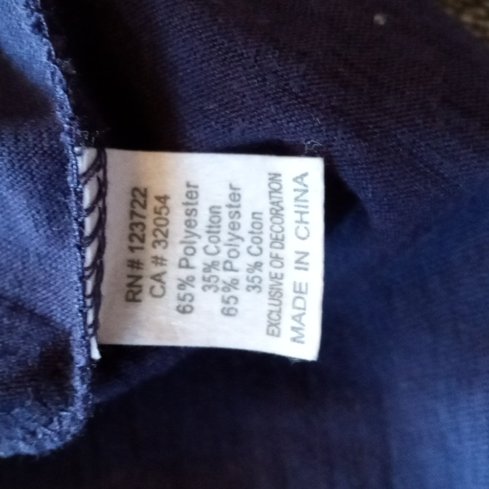 One September sleeveless navy top ruffled front - Picture 4 of 5